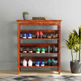 Trinity Solid Sheesham Wood Shoe Rack (Natural Finish)